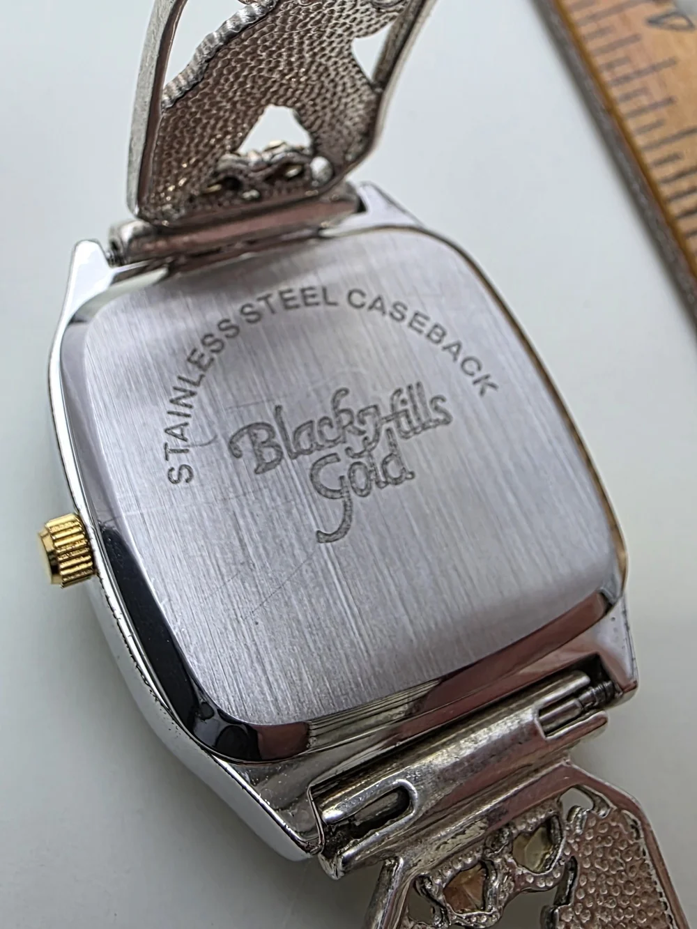Black Hills Gold Silver-Tone Watch with Gold Accents